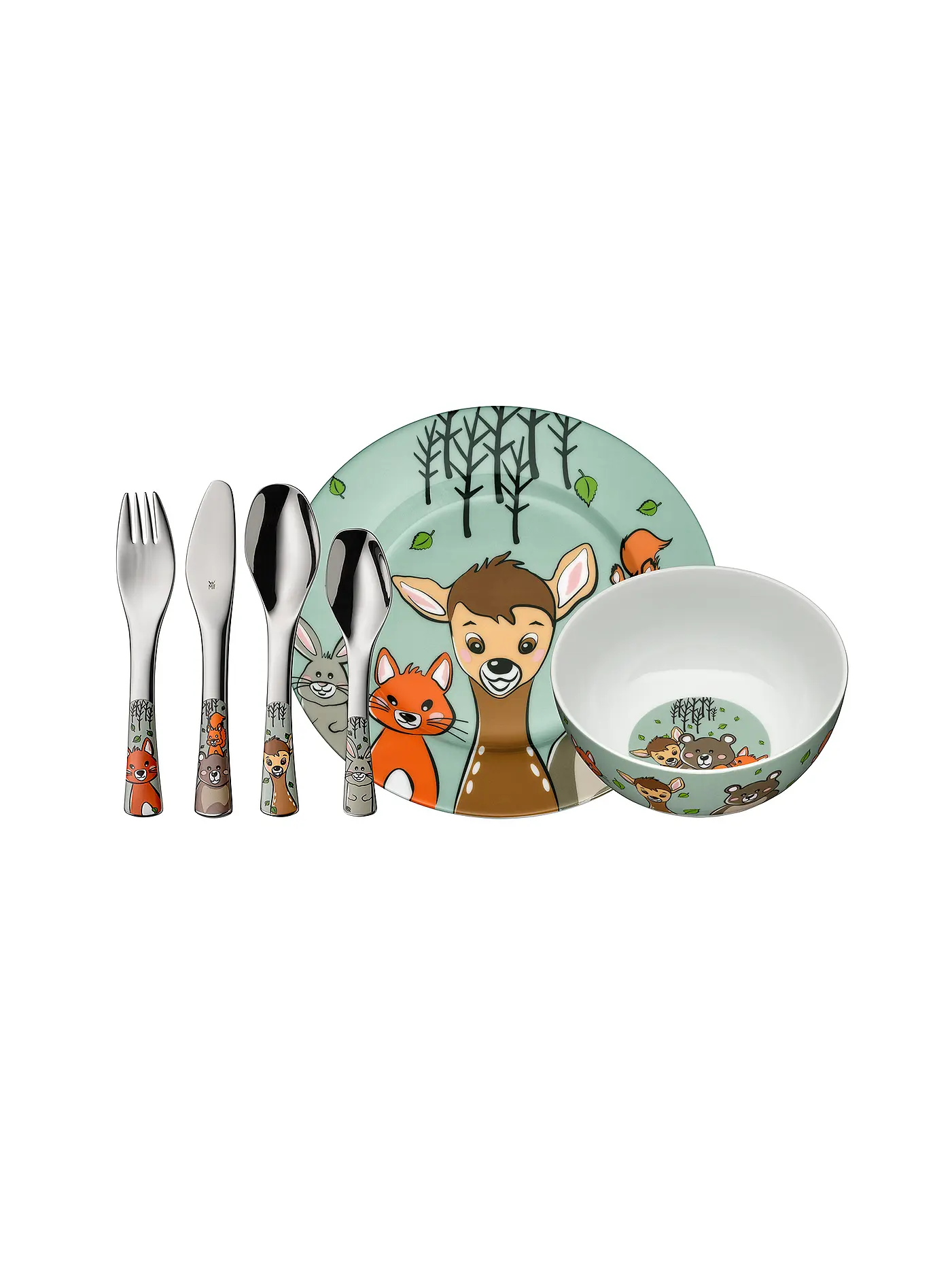 WMF | Kinder Besteck 6Tlg. FOREST FRIENDS Cromarg.Bunt | 